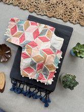 Pure Handwoven Khadi Saree with Blouse – Timeless Dark Grey